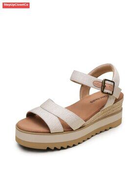 Wedge Sandals Espadrille Platform Open Toe Ankle Strap Low Wedges Summer